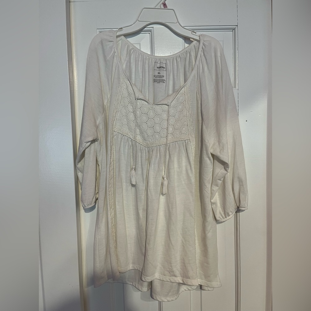 Sonoma brand white flowy blouse size XL
